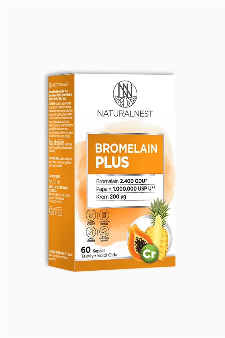 Naturalnest Bromelain Plus 60 Kapsül