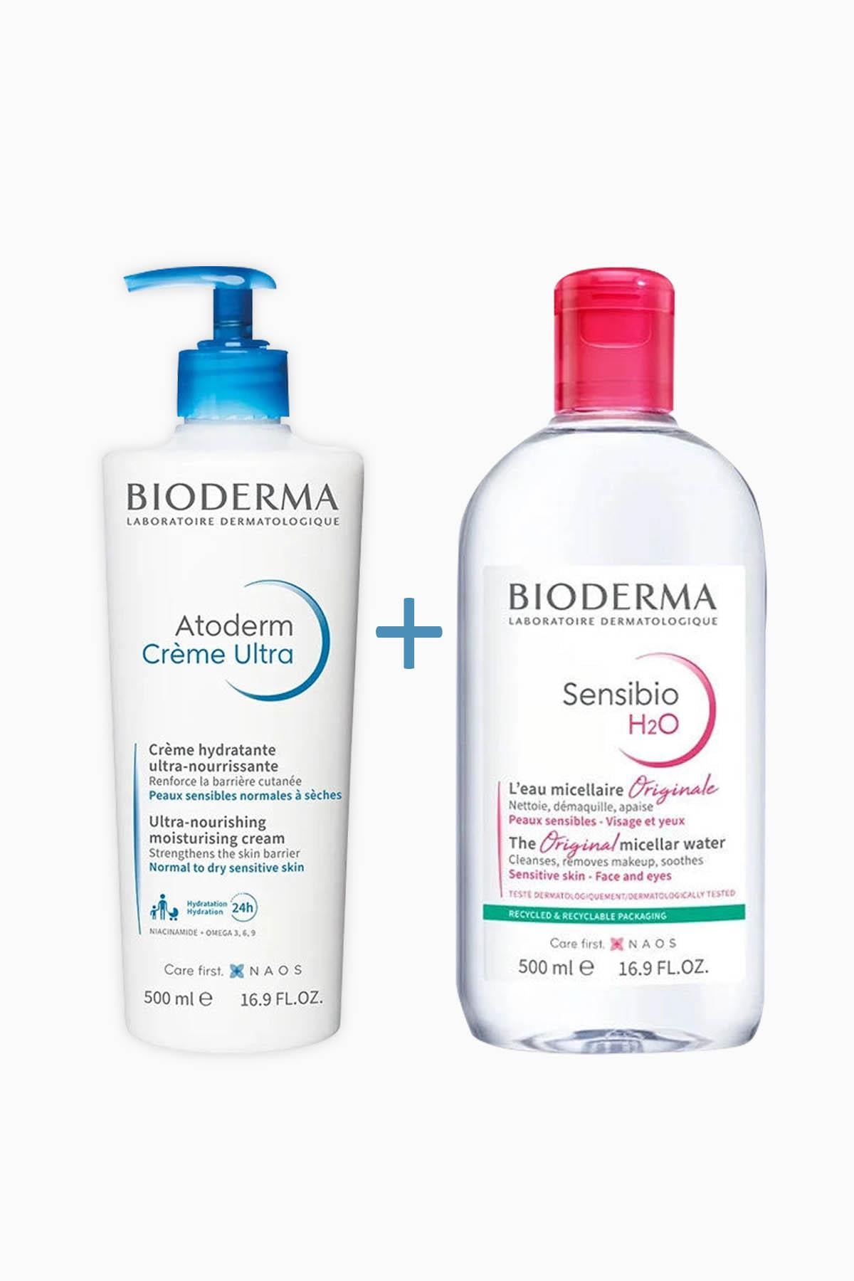 Bioderma Atoderm Creme Ultra 500 ml + Sensibio H2O 500 ml
