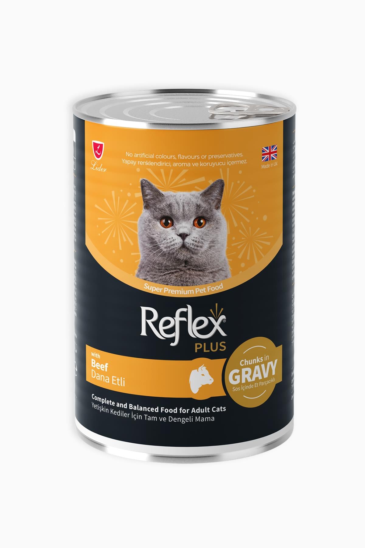 Reflex Plus Sos içinde Et Parçacıklı Dana Etli Yetişkin Kedi Maması 400 gr