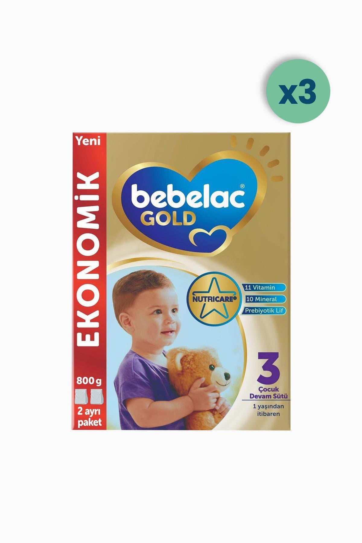Bebelac Gold 3 Devam Sütü 9 Ay+ 800 gr 3 Adet