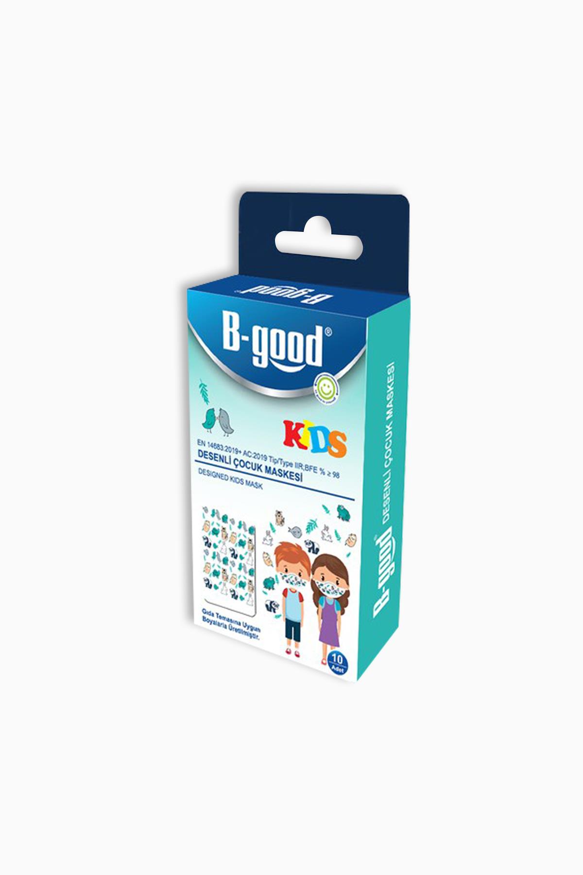 B-Good 3 Katlı Meltbown Yeni Desenli Çocuk Cerrahi Maske Telli 10lu
