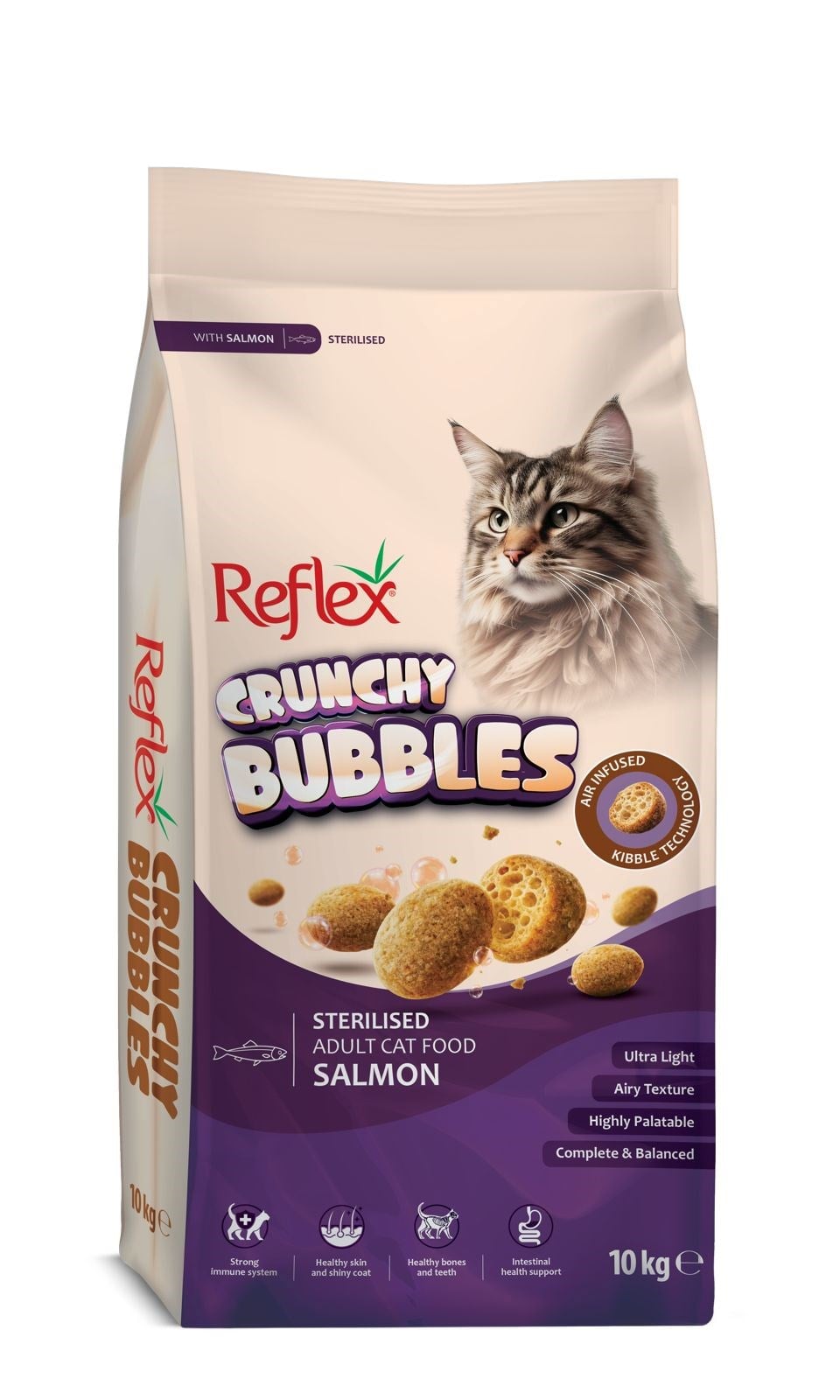 Reflex Crunchy Bubbles Kısırlaştırılmış Somonlu Yetişkin Kedi Maması 10 kg