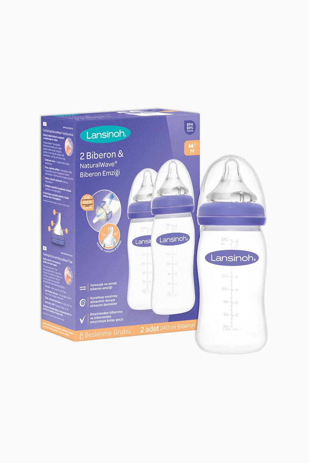 Lansinoh Natural Wave Biberon Seti 240 ml 2li