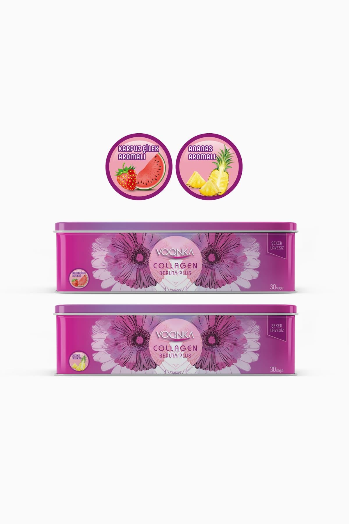 Voonka Collagen Beauty Plus Ananas Aromalı 30 Saşe + Karpuz Çilek Aromalı 30 Şase