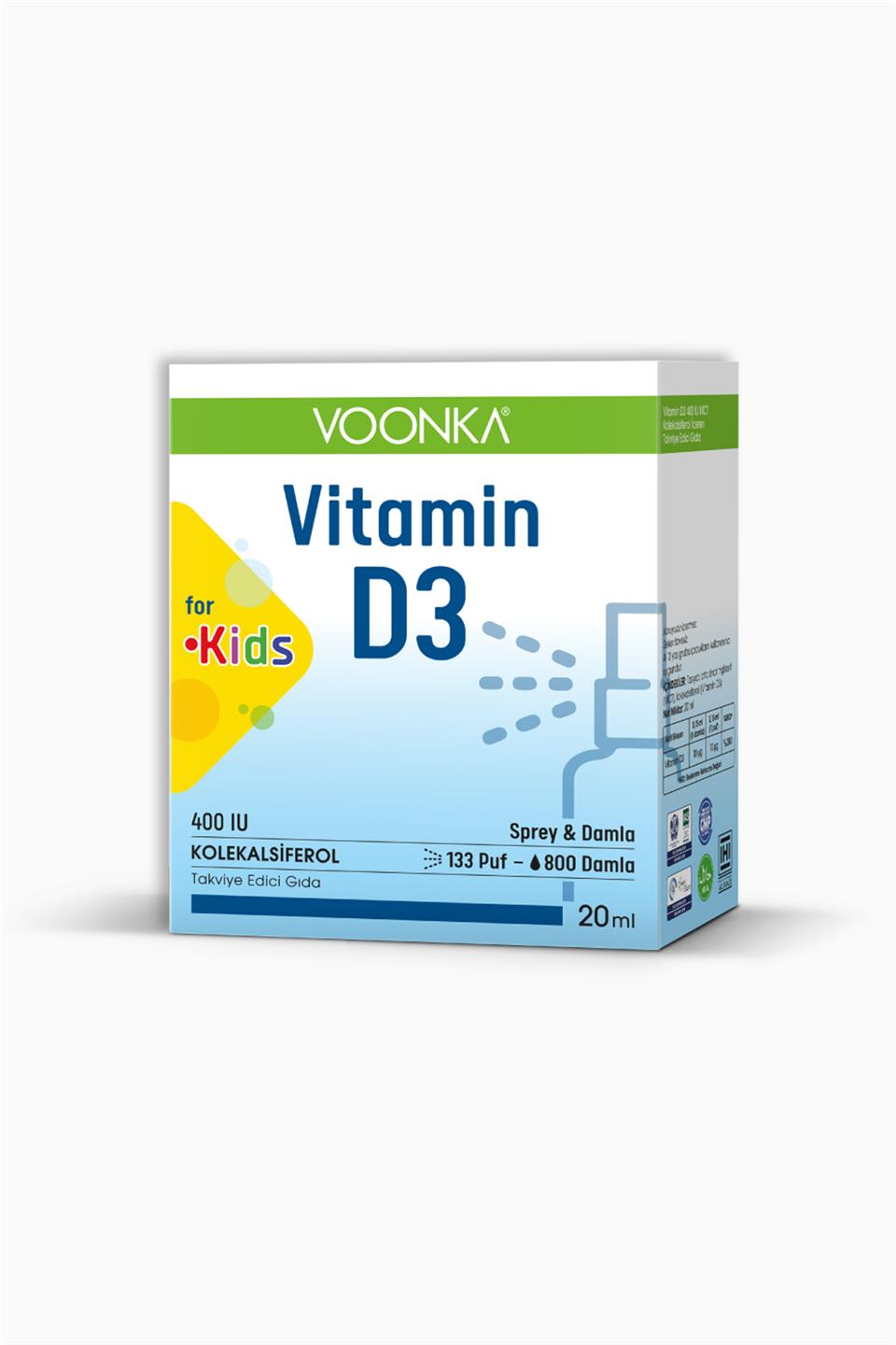 Voonka Vitamin D3 400 Iu Damla/Sprey