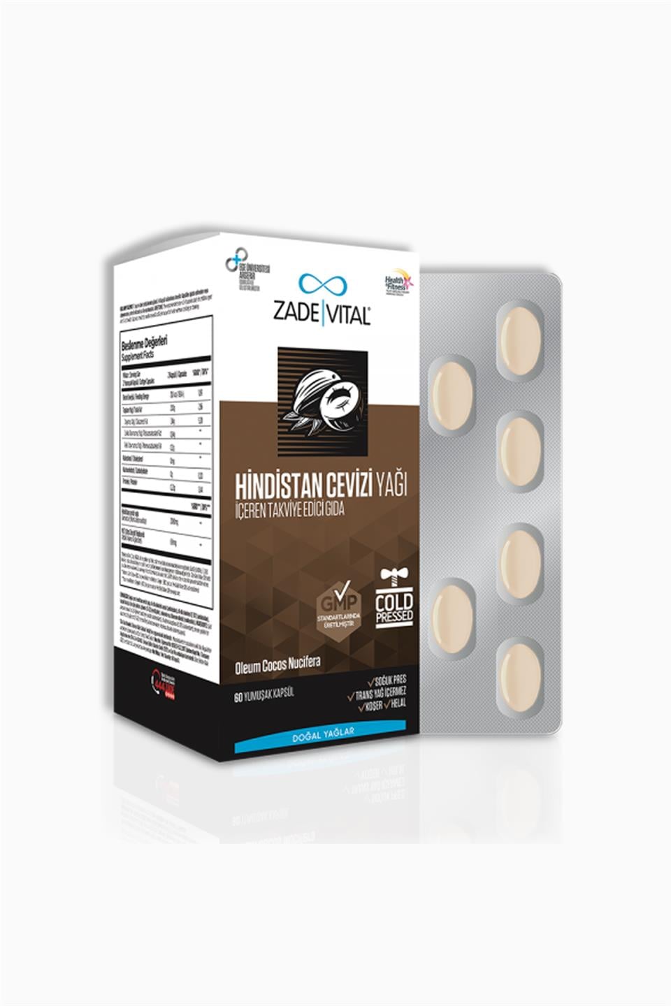 Zade Vital Hindistan Cevizi Yağı 1000 mg 30 Blister Kapsül