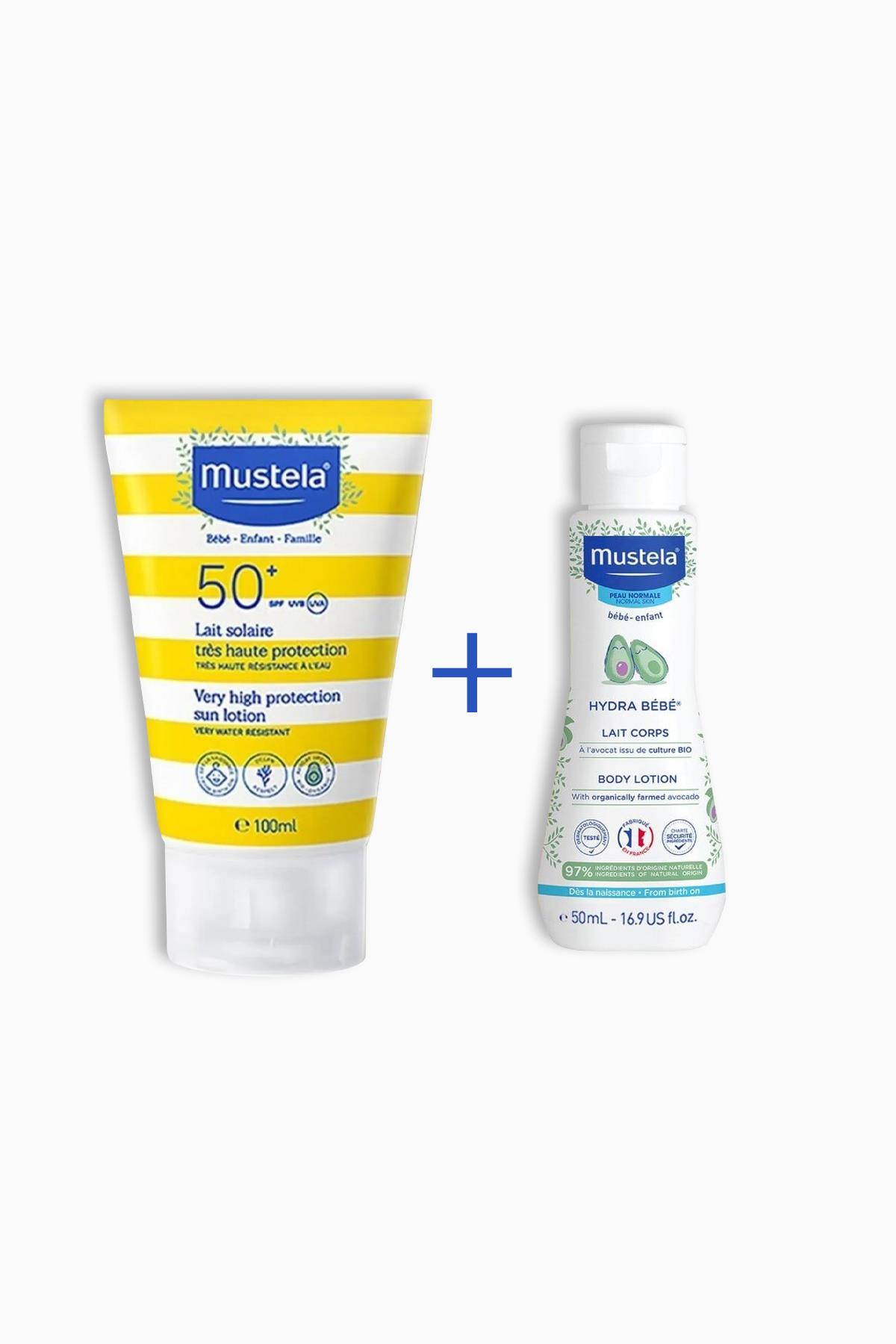 Mustela Güneş Losyonu Spf50 100 Ml + Mustela Hydra Bebe 50 Ml Hediye