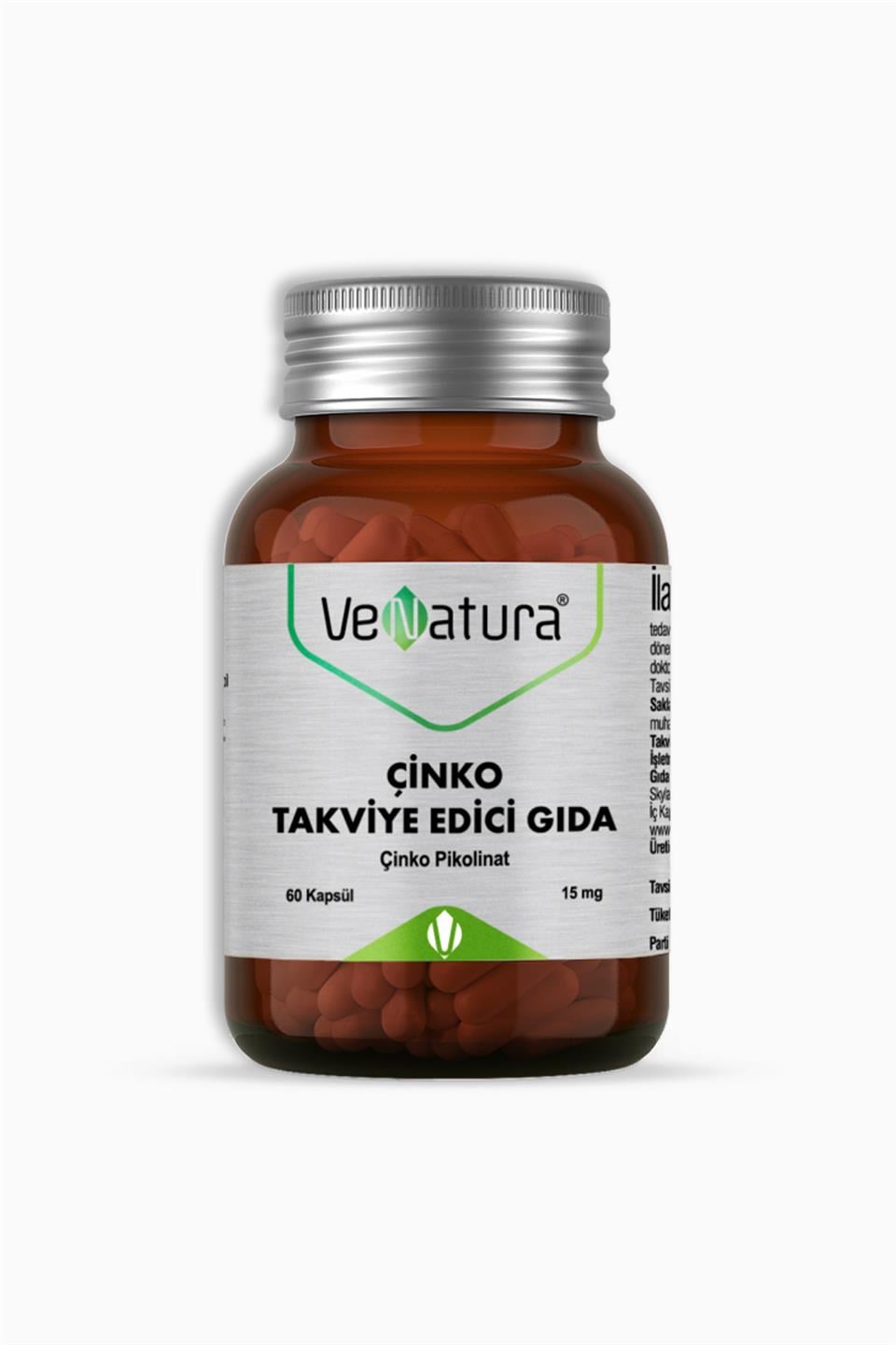 Venatura Çinko Takviye Edici Gıda 15 mg 60 Kapsül