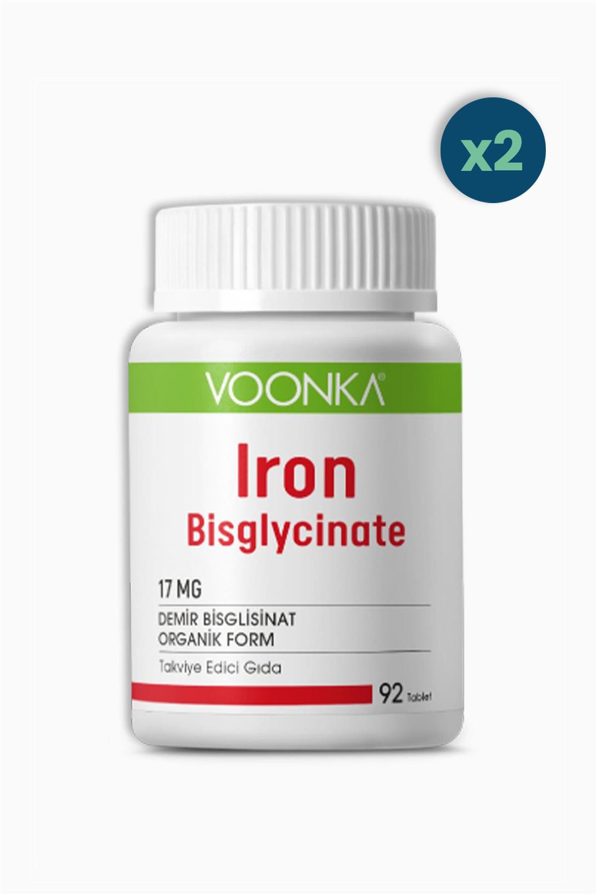 Voonka Iron Bisglycinate Demir 92 Kapsül 2 Adet