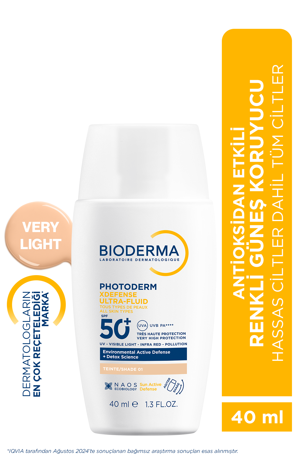 Bioderma Photoderm XDefense Spf50+ Tüm Cilt Tipleri Antioksidan Etkili Renkli Güneş Kremi Very Light