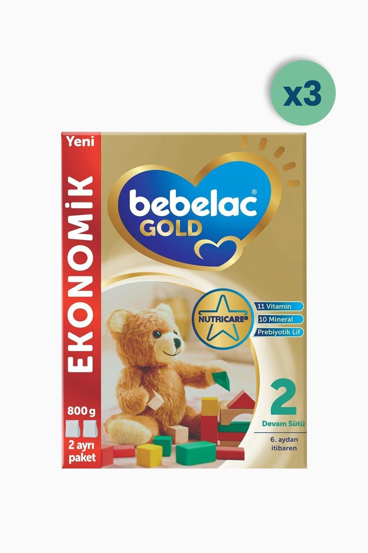 Bebelac Gold 2 Devam Sütü 6 Ay+ 800 gr 3 Adet