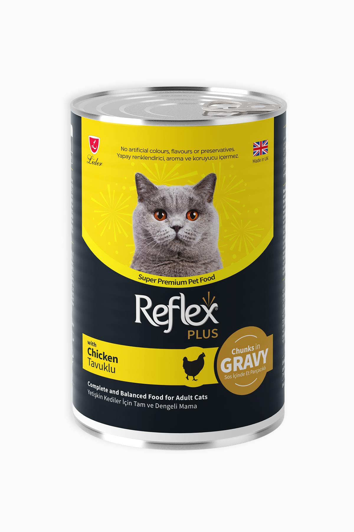 Reflex Plus Sos içinde Et Parçacıklı Tavuklu Yetişkin Kedi Maması 400 gr