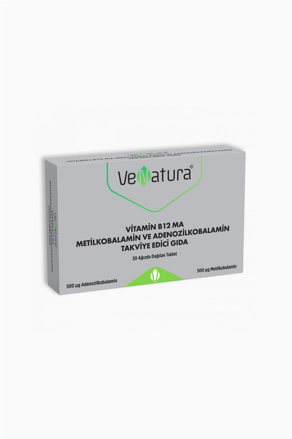 Venatura Vitamin B12 MA Metilkobalamin ve Adenozilkobalamin 30 Tablet