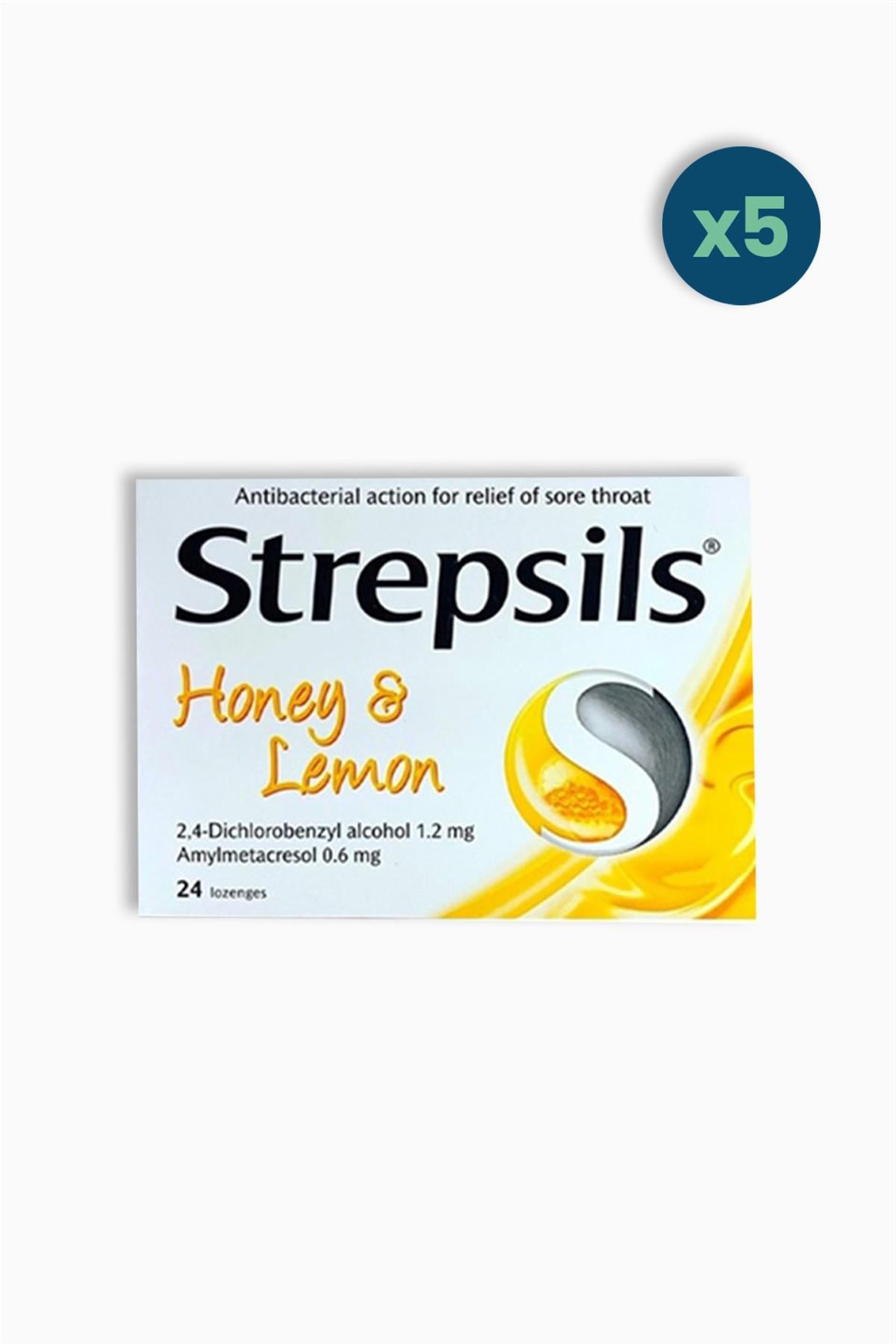 Strepsils Bal-Limon Aromalı 24 Pastil 5 Adet