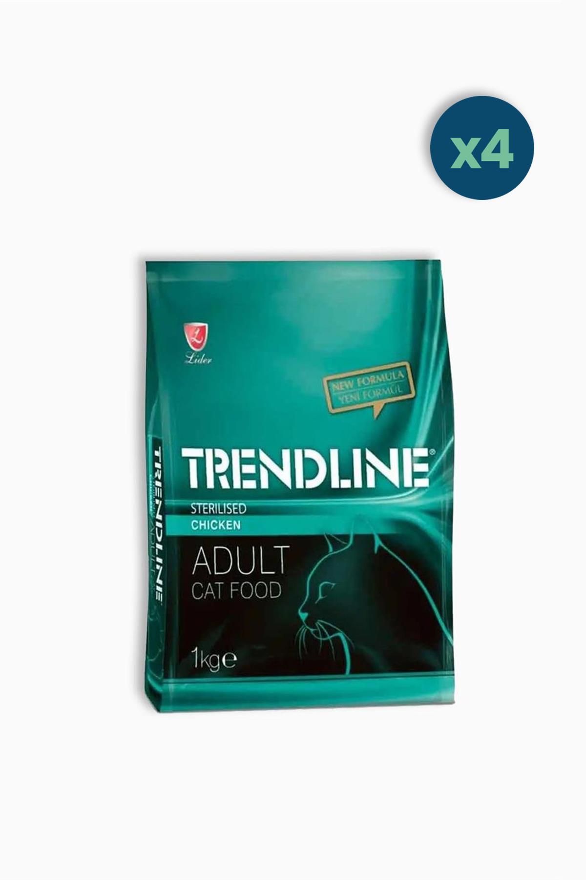 Trendline Tavuklu Kısırlaştırılmış Yetişkin Kedi Maması 1 Kg 4 Adet