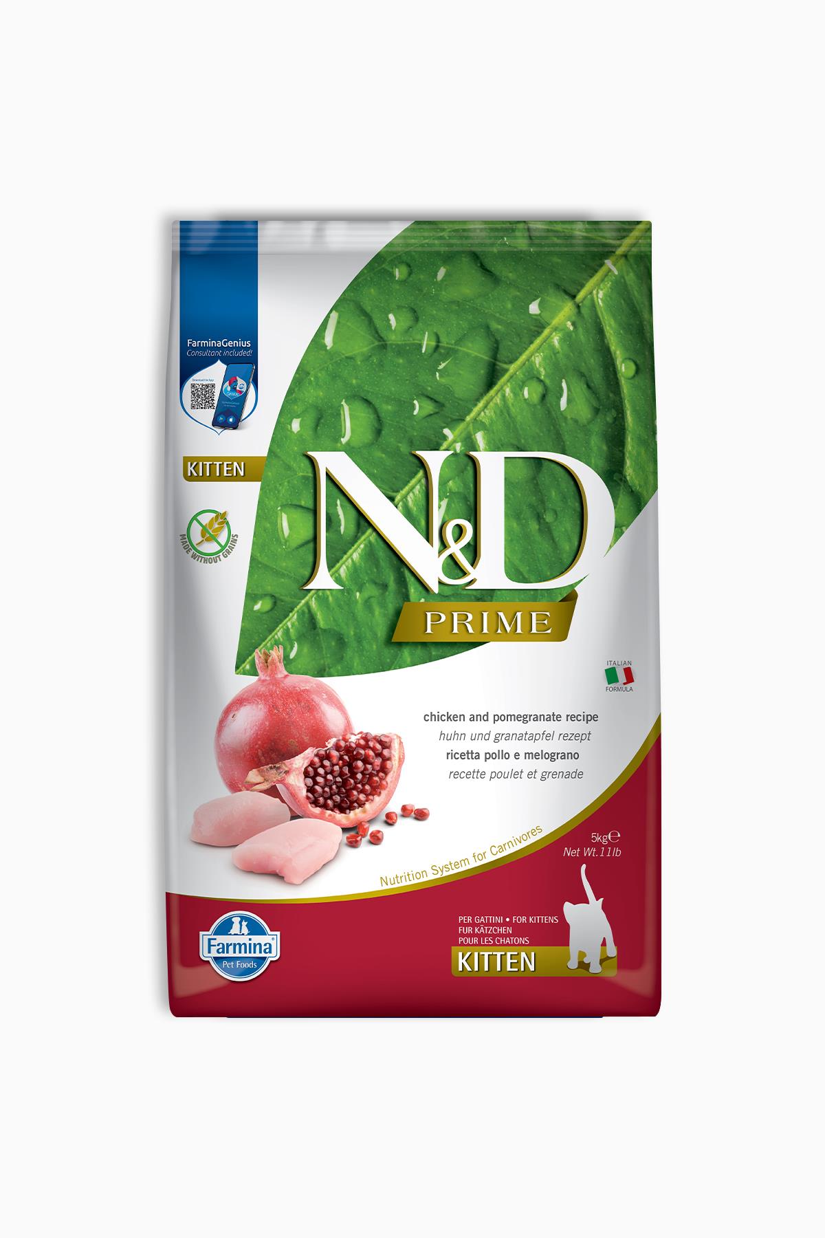 N&D Prime Kitten Tahılsız Tavuklu ve Narlı 5 kg Yavru Kedi Maması