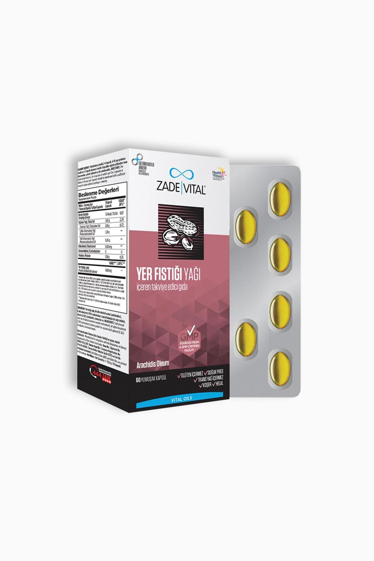 Zade Vital Fıstık Yağı 800 mg 60 Kapsül Blister