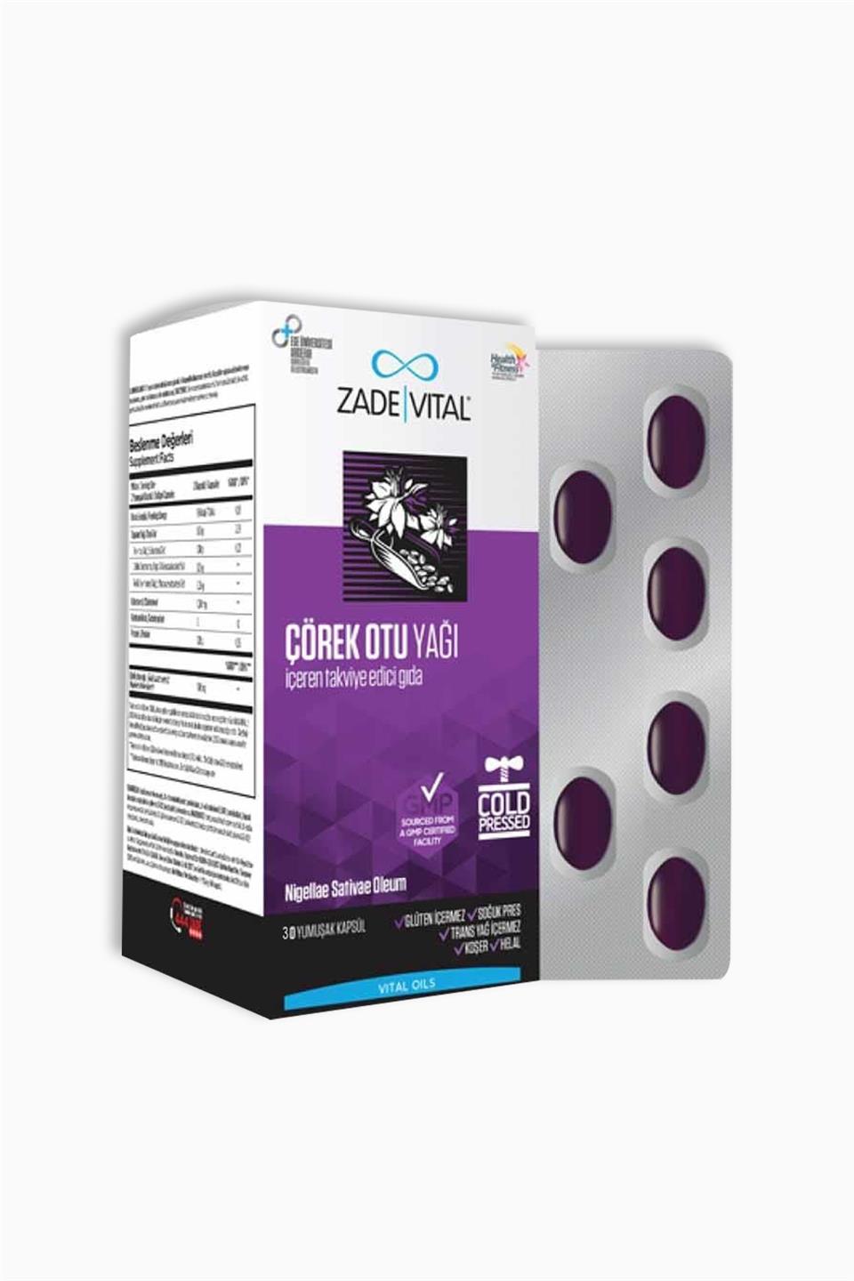 Zade Vital Çörek Otu Yağı 900 mg 30 Yumuşak Kapsül
