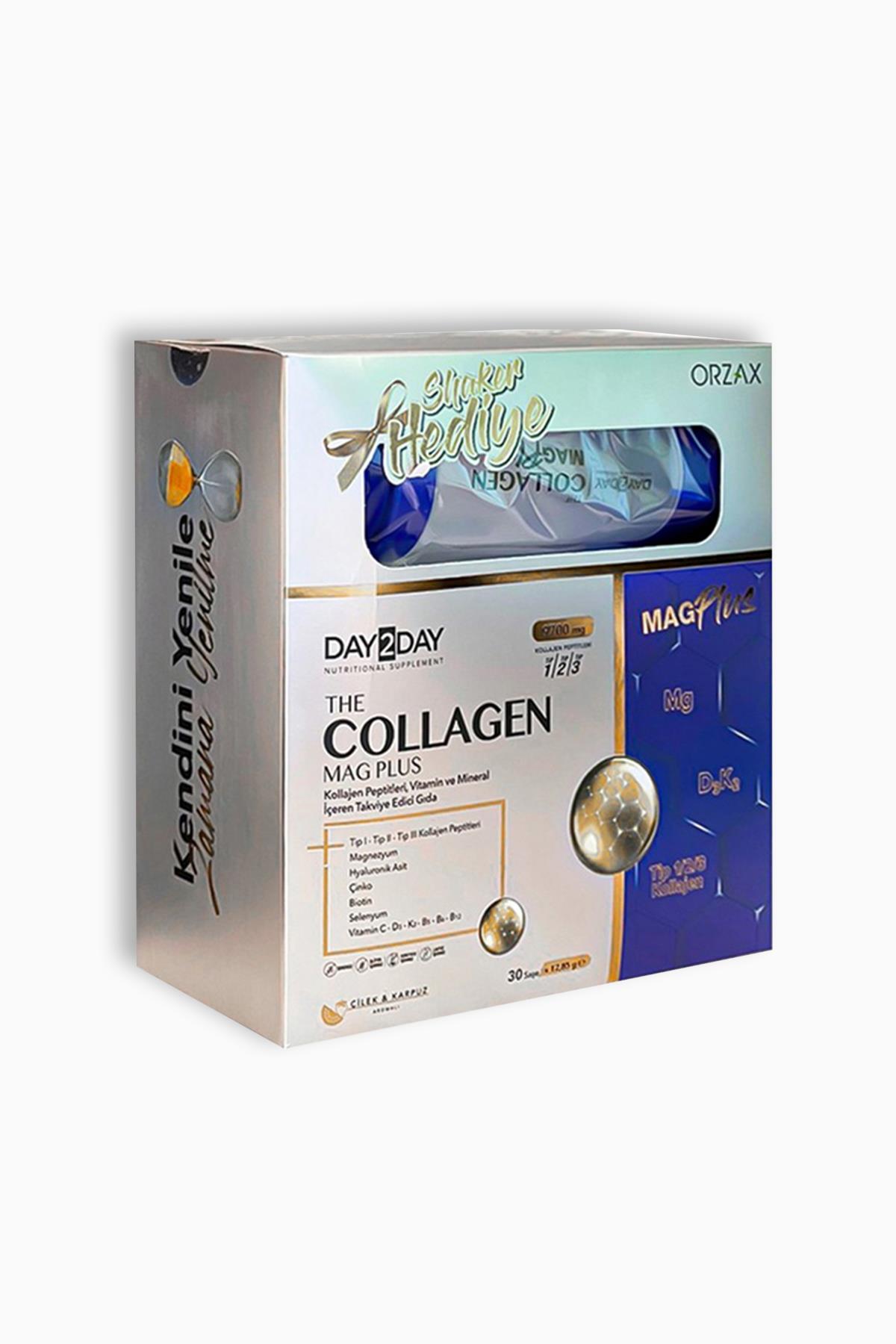 Day2Day Collagen Mag Plus Çilek Karpuz Aromalı 30 Saşe + Shaker Hediyeli