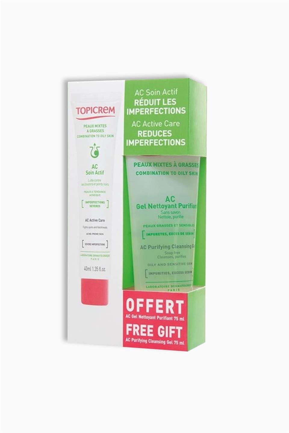 Topicrem Ac Mattifing Care 40 Ml + Ac Purifying Cleasing Gel 75 Ml Hediye