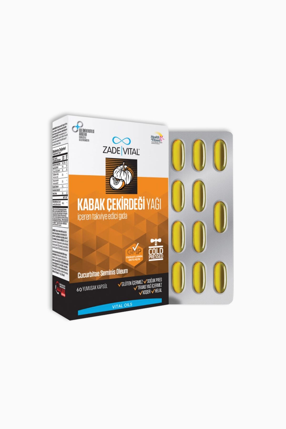 Zade Vital Kabak Çekirdeği Yağı 320 mg 60 Yumuşak Kapsül