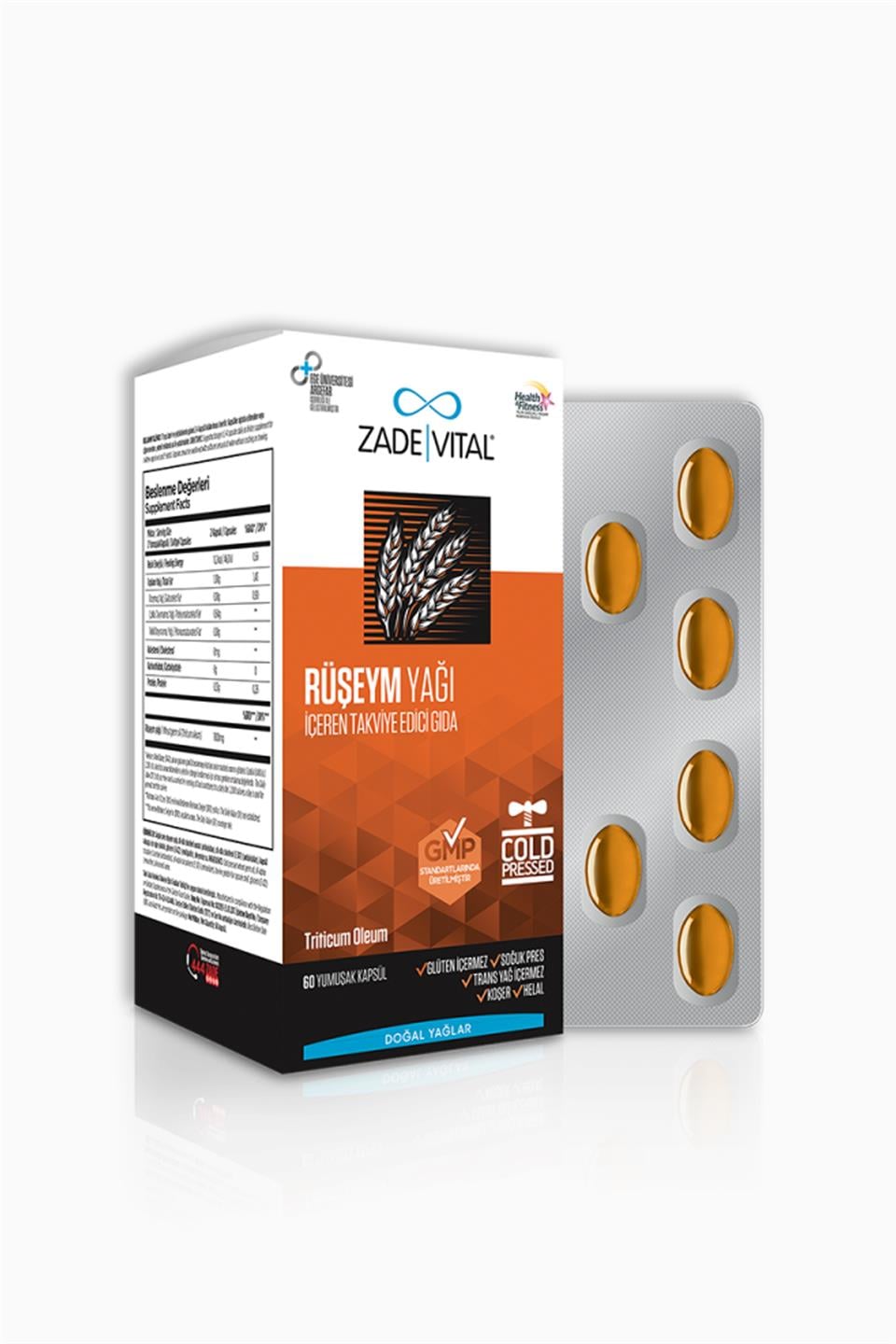 Zade Vital Ruşeym Yağı 500 mg 60 Kapsül
