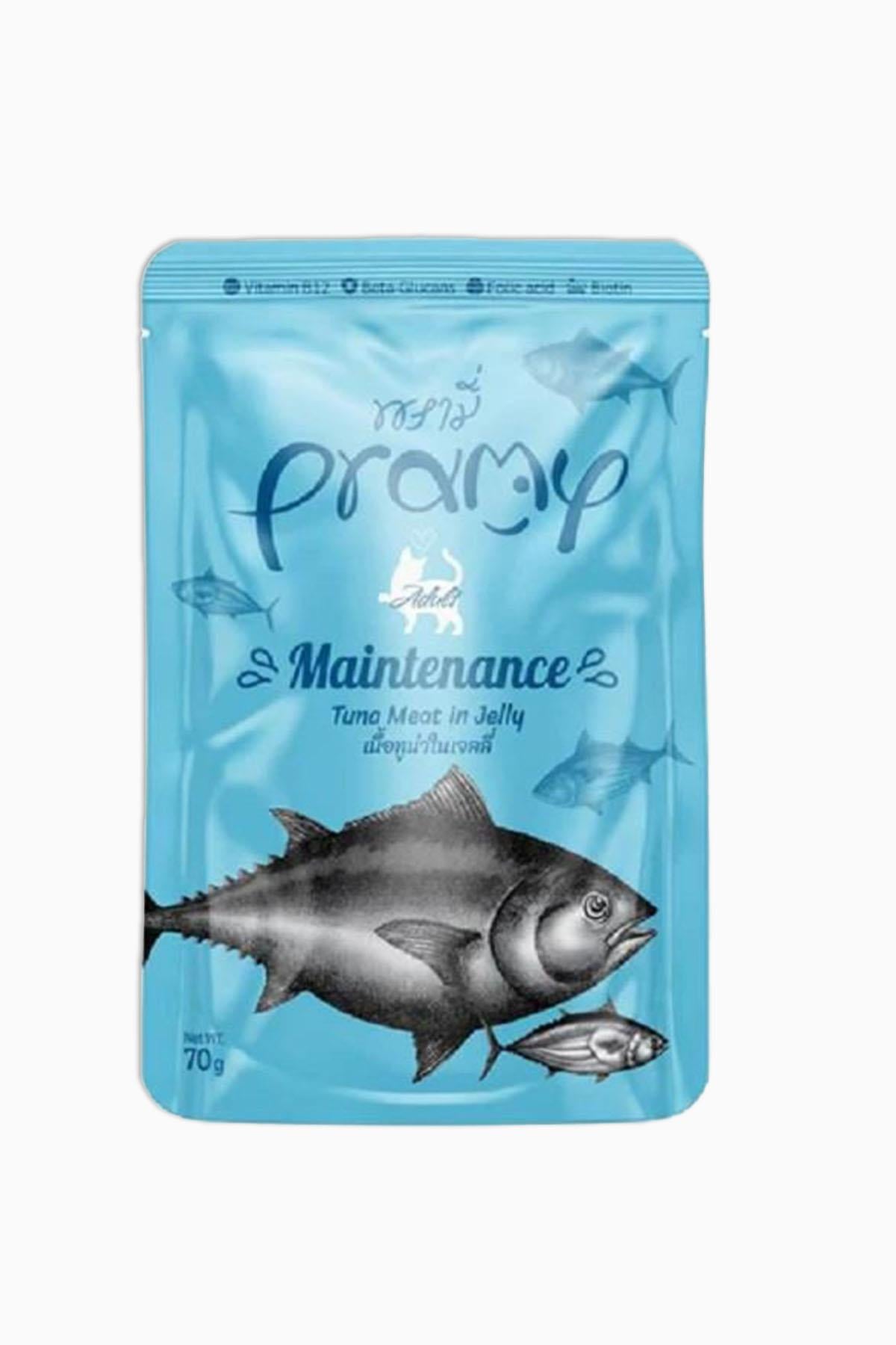 Pramy Jöle İçinde Yağsız Ton Balıklı Yetişkin Kedi Maması 70 Gr