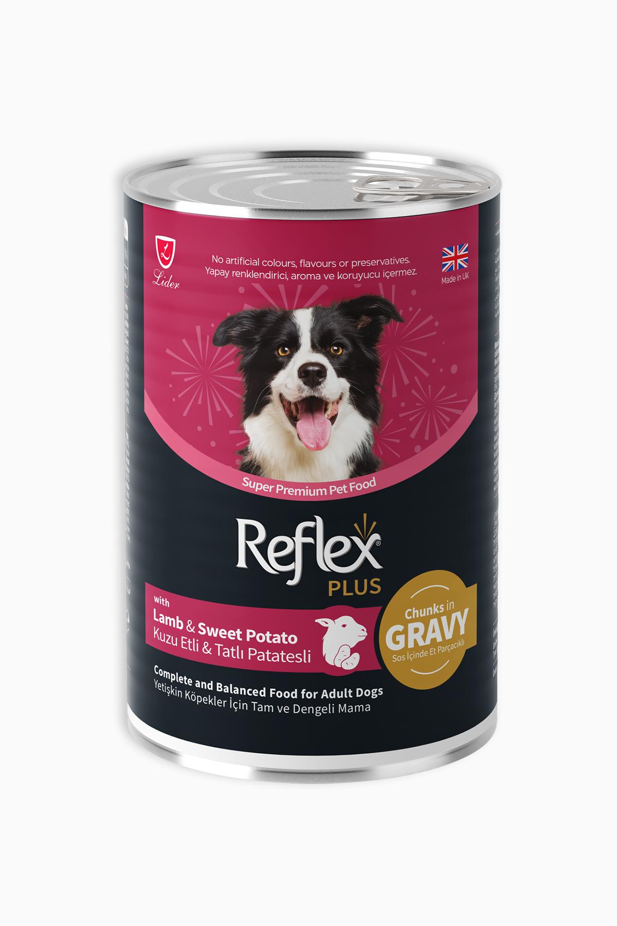 Reflex Plus Sos İçinde Et Parçacıklı Kuzu Etli Ve Tatlı Patatesli Yetişkin Köpek Maması 400 gr