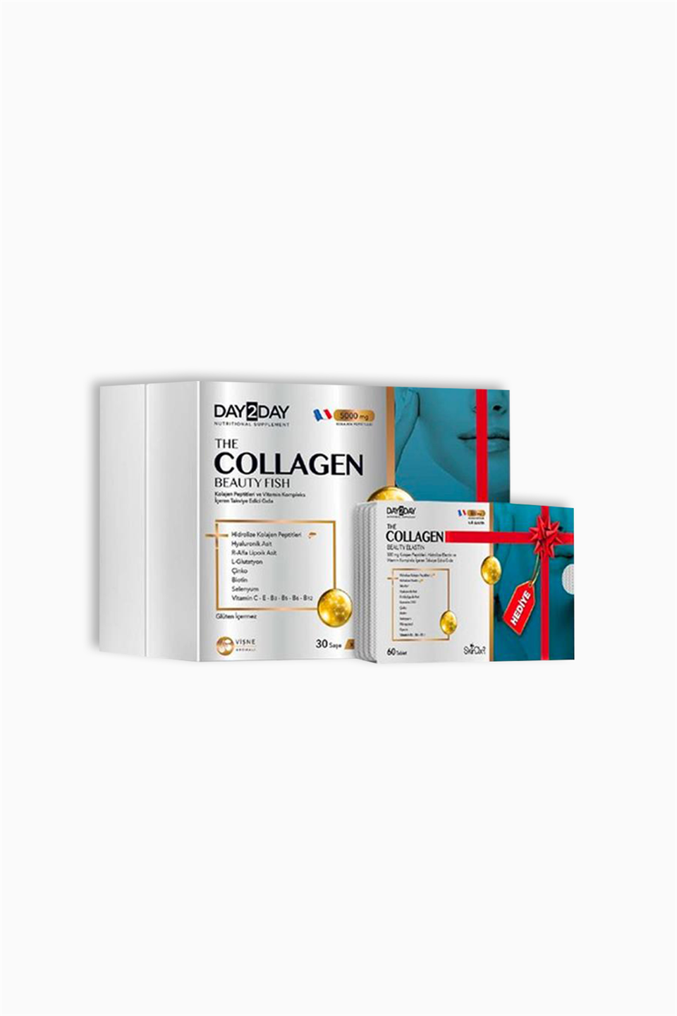 Day 2 Day The Collagen Beauty Fish 30 Saşe + The Collagen Beauty Elastin 500 mg 60 Tablet Hediye | Day2Day | Day 2 Day The Collagen Beauty Fish 30 Saşe + The Collagen Beauty Elastin 500 mg 60 Tablet Hediye