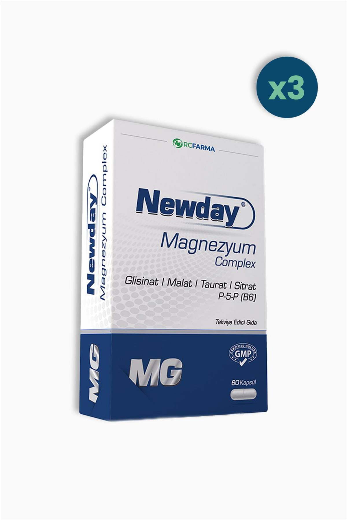 Newday Magnezyum Complex 60 Kapsül 3 adet