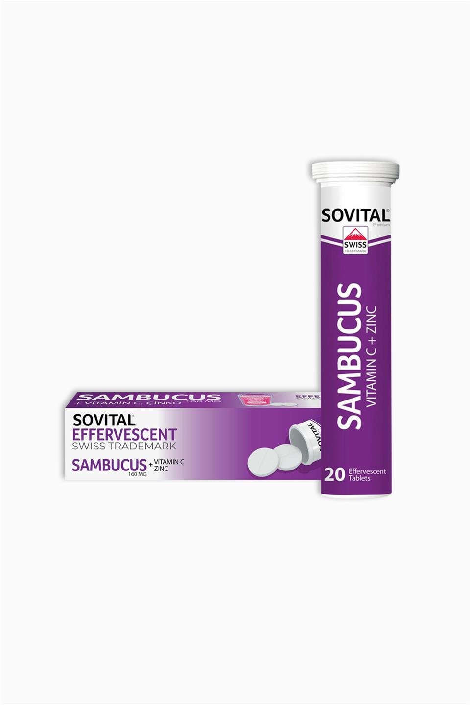 Sovital Premium Sambucus +vitamin C & Zinc 20 Efervesan Tablet