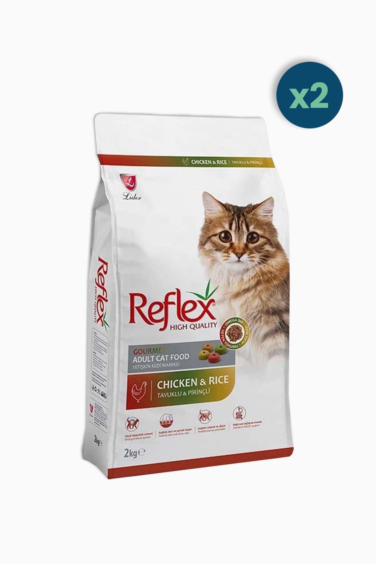Reflex Renkli Taneli Tavuklu ve Pirinçli Yetişkin Kedi Maması 2 Kg - 2 adet