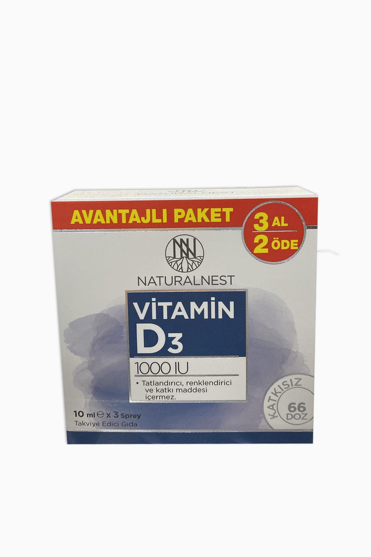 Naturalnest Vitamin D3 1000 IU Sprey 3 Al 2 Öde 3 x 10 ml