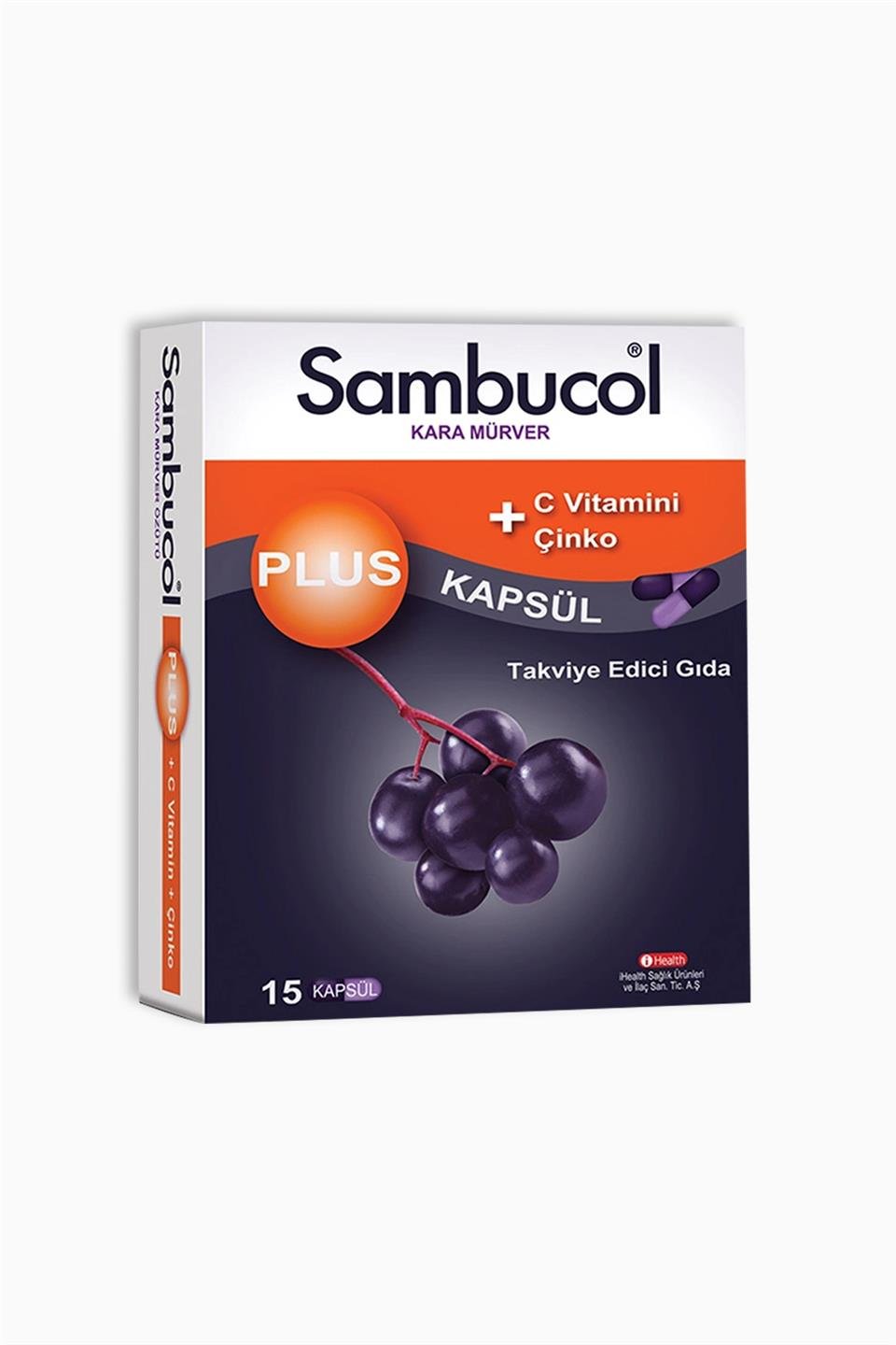 Sambucol Plus Kara Mürver Özütü + C Vitamini & Çinko 15 Kapsül