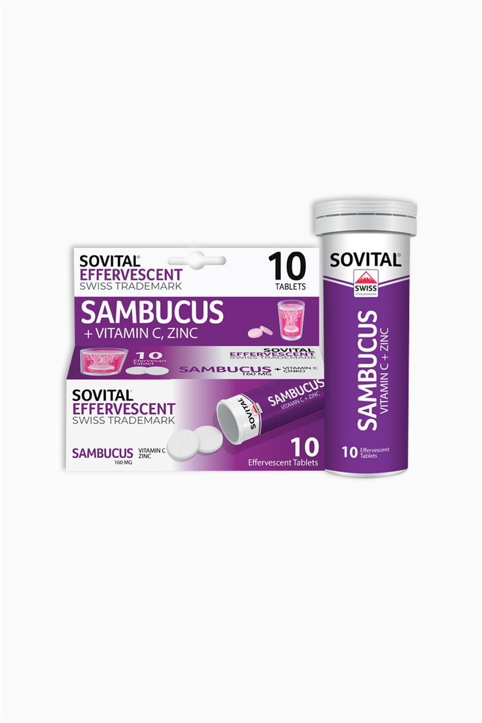 Sovital Premium Sambucus +vitamin C & Zinc 10 Efervesan Tablet