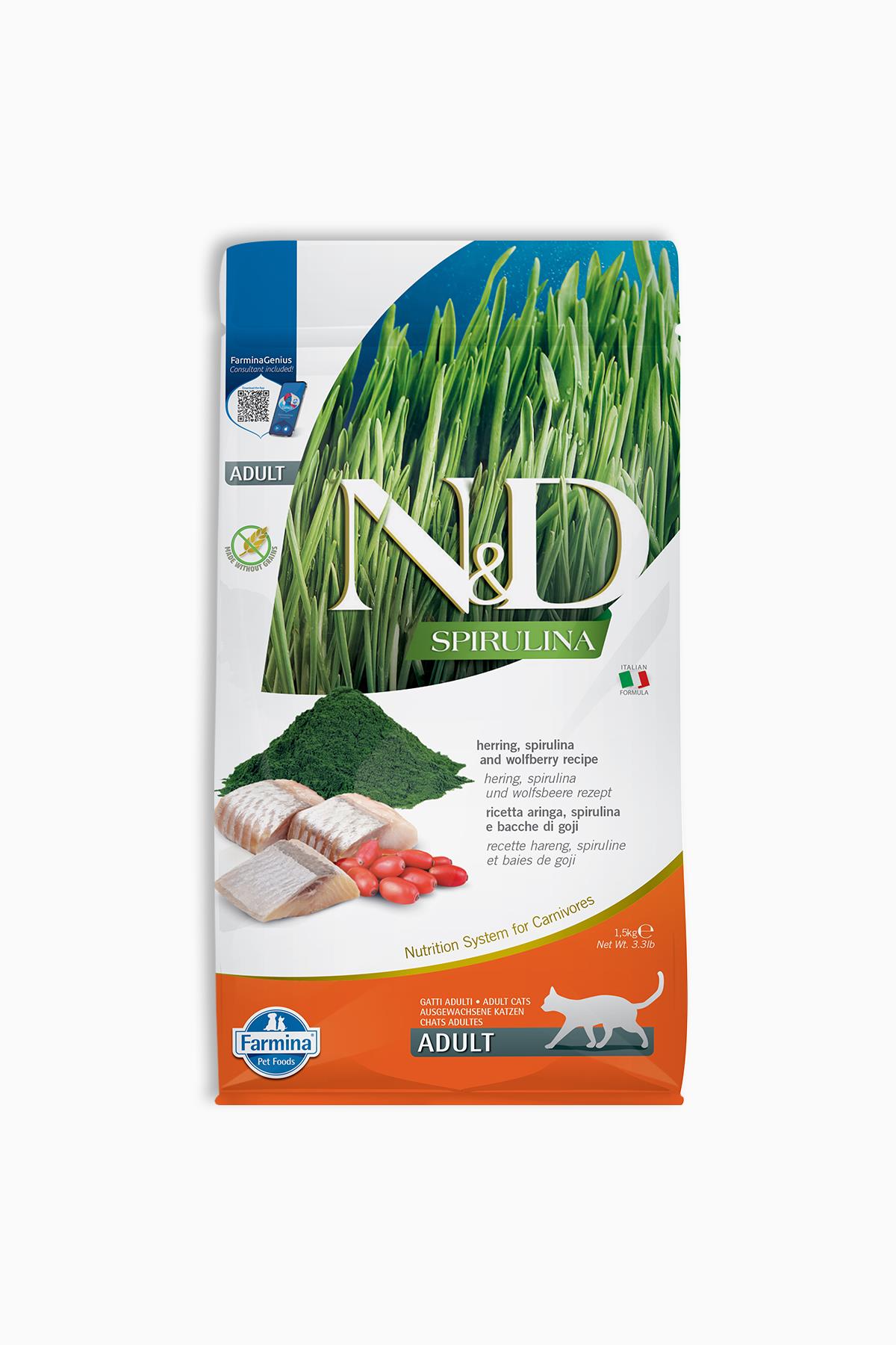 N&D Spırulına Herrıng Cat Yetişkin 1,5 Kg