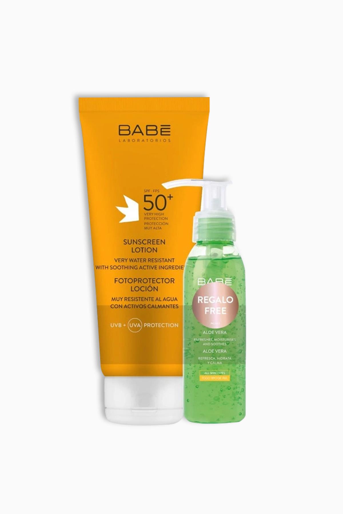 Babe Güneş Koruyucu losyon Spf 50+ Losyon 200ml - Aloe Vera Jel hediye