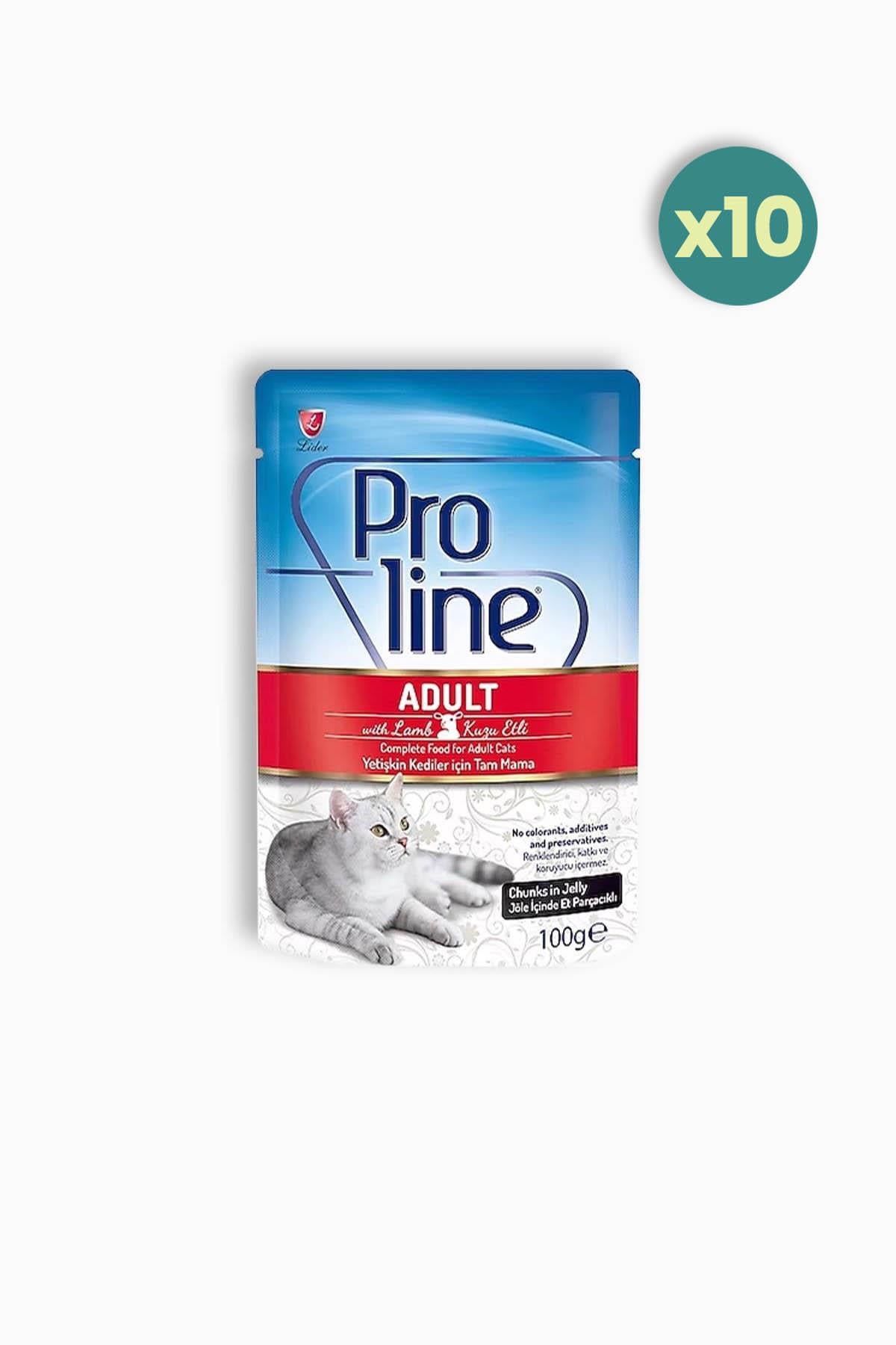 Proline Pouch Kuzu Etli Yetişkin Kedi Konservesi 100 gr 10 Adet
