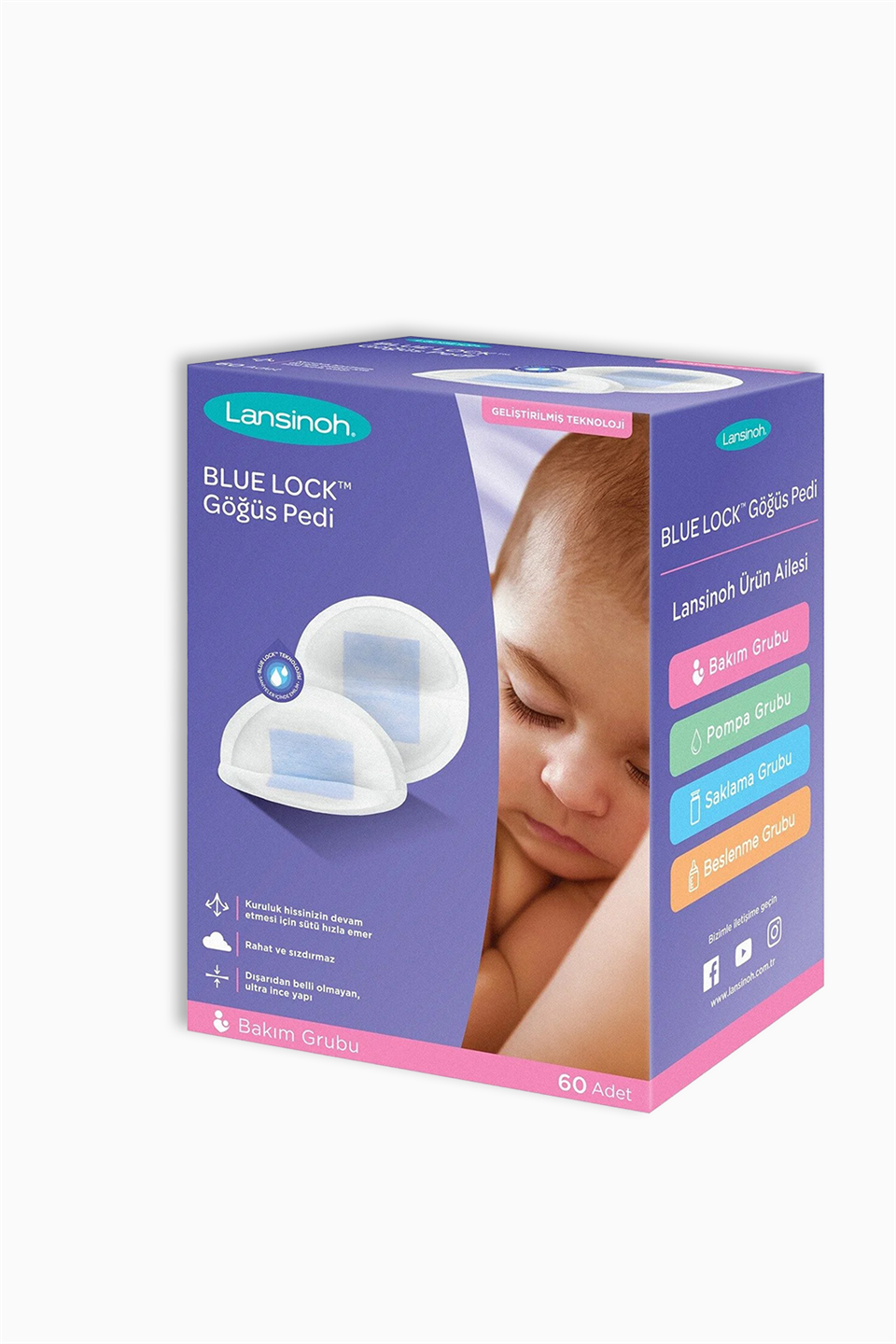 Lansinoh Blue Lock Göğüs Pedi 60 Adet | Lansinoh | Lansinoh Blue Lock Göğüs Pedi 60 Adet