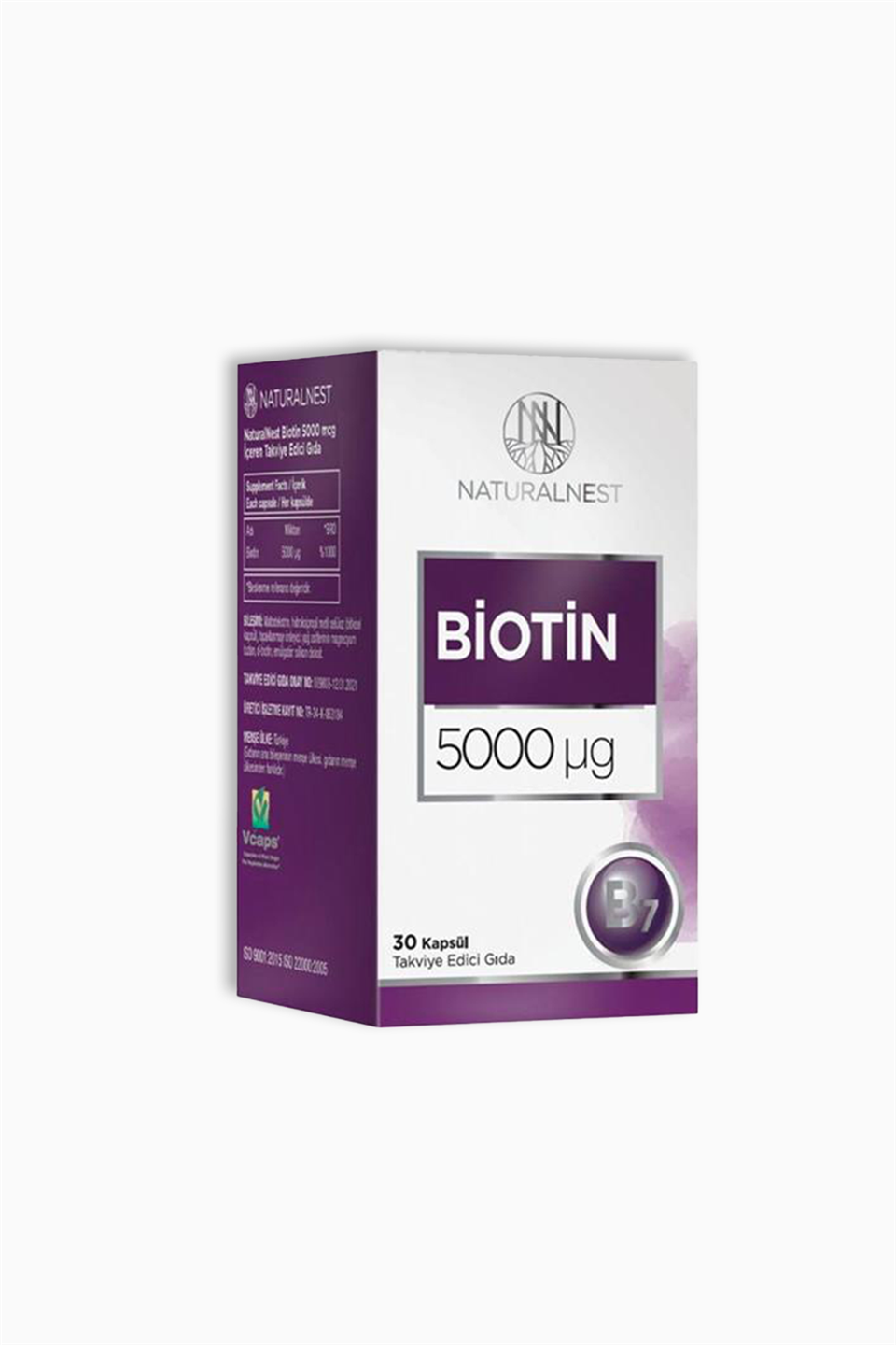 Naturalnest Biotin 5 mg 30 Kapsül | Natural Nest | Naturalnest Biotin 5 mg 30 Kapsül