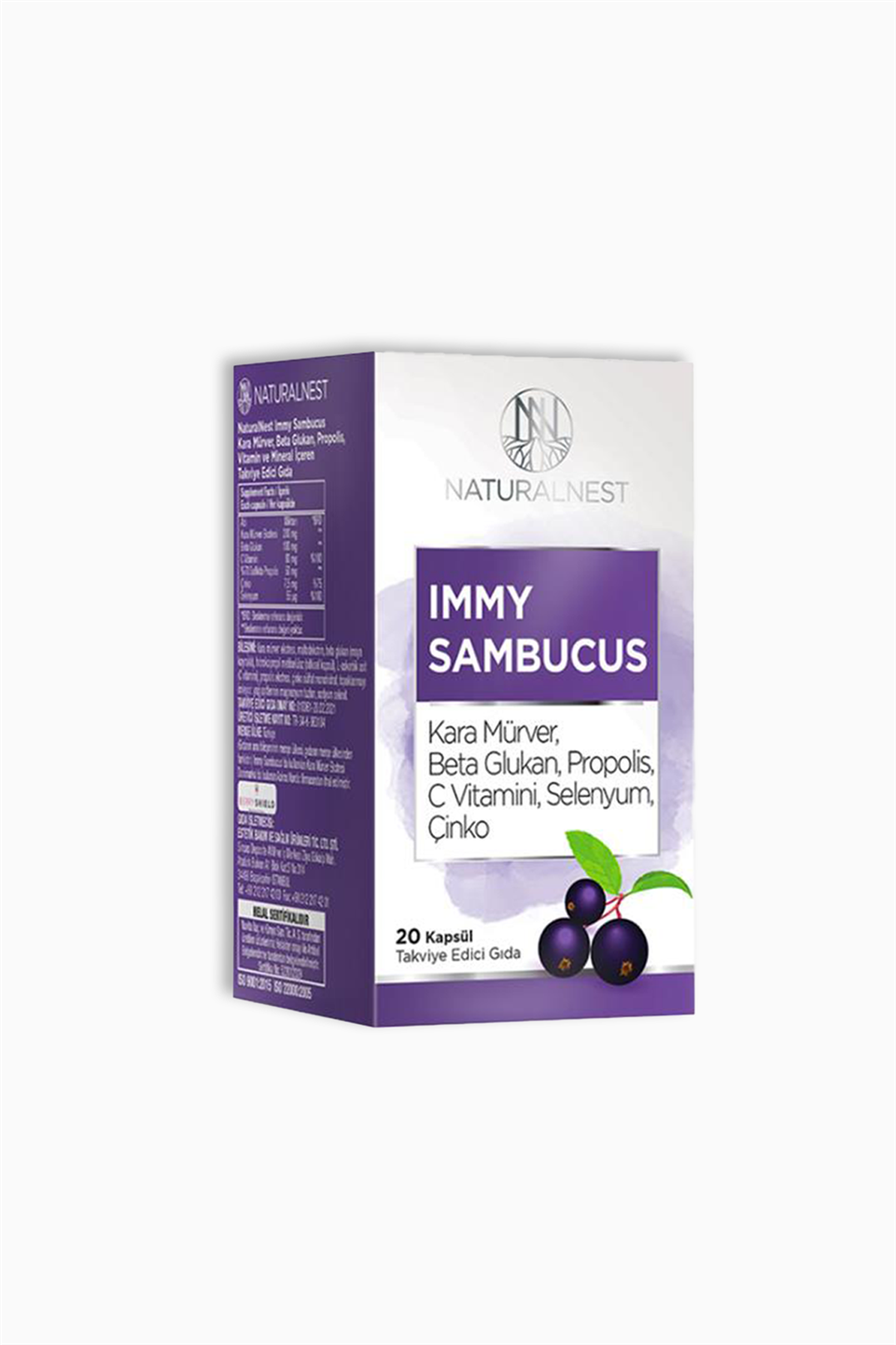 Naturalnest Immy Sambucus Takviye Edici Gıda 20 Kapsül | Natural Nest | Naturalnest Immy Sambucus Takviye Edici Gıda 20 Kapsül