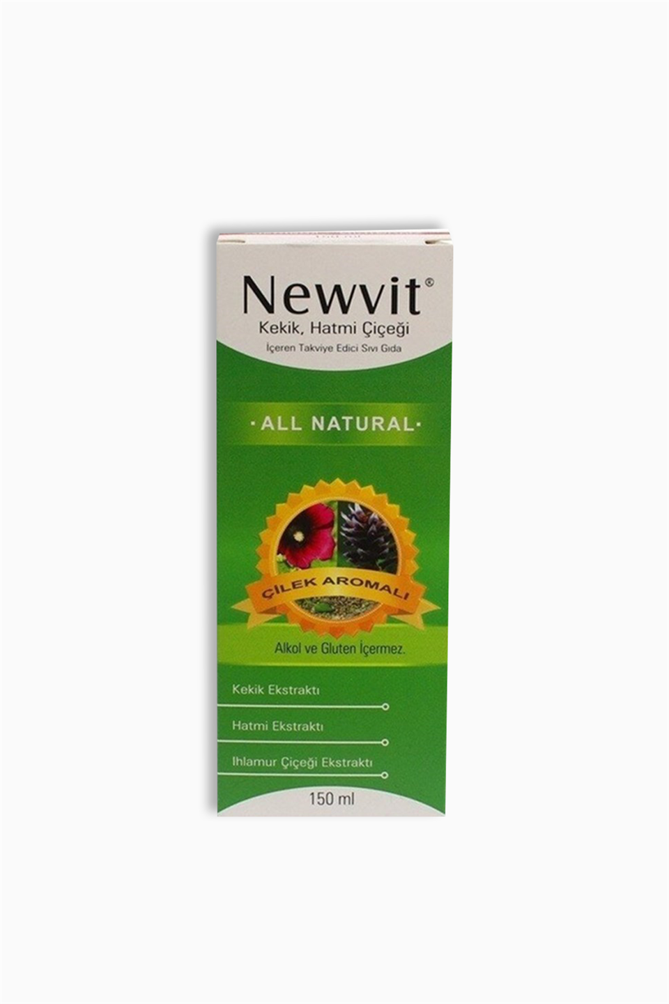 Newvit All Natural Doğal Öksürük Şurubu 150 ml | RC FARMA | Newvit All Natural Doğal Öksürük Şurubu 150 ml