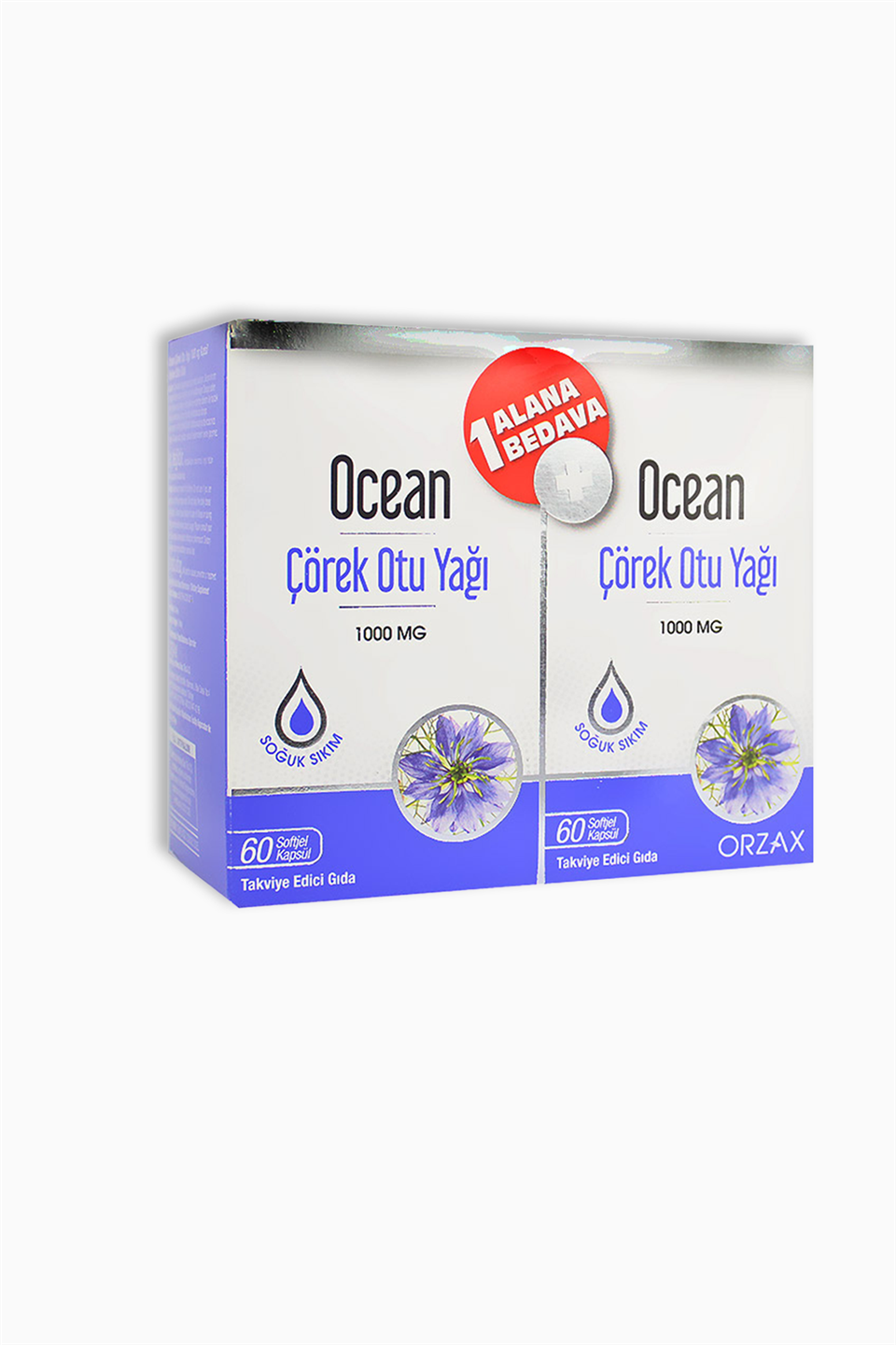 Ocean Çörek Otu Yağı 1000 mg 60 Kapsül - 1 Alana 1 Bedava | Orzax | Ocean Çörek Otu Yağı 1000 mg 60 Kapsül - 1 Alana 1 Bedava