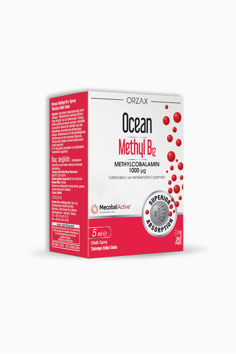 Orzax Ocean Methyl B12 Sprey 1000 mcg 5 ml | Orzax | Orzax Ocean Methyl B12 Sprey 1000 mcg 5 ml