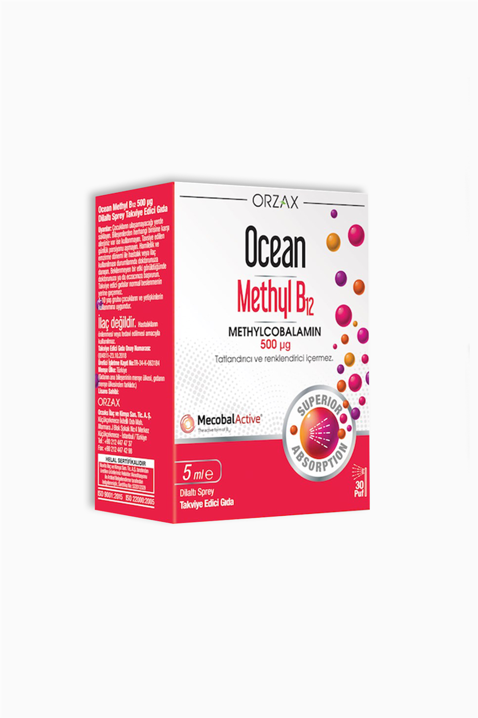 Orzax Ocean Methyl B12 Sprey 500 mcg 5 ml | Orzax | Orzax Ocean Methyl B12 Sprey 500 mcg 5 ml