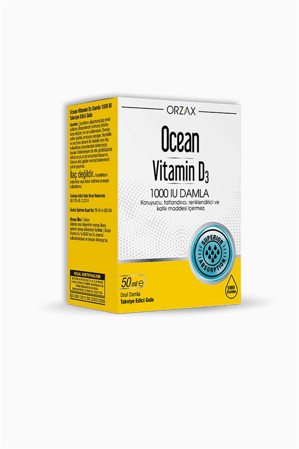Orzax Ocean Vitamin D3 1000 IU Damla 50 ml | Orzax | Orzax Ocean Vitamin D3 1000 IU Damla 50 ml