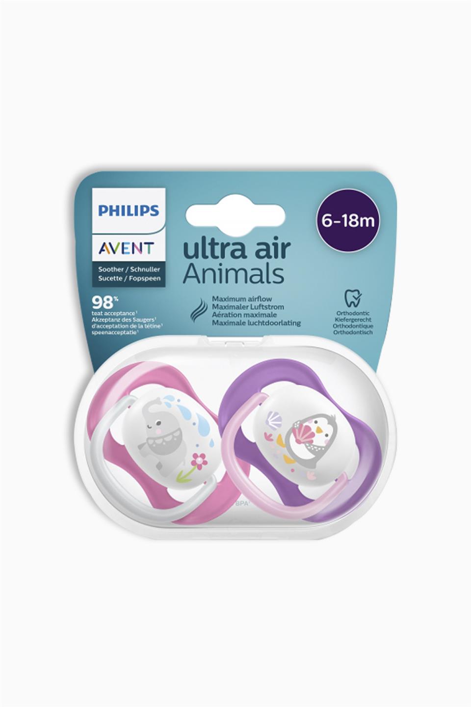 Philips Avent SCF080/08 Ultra Air Emzik Kız 6-18 Ay | Philips Avent | Philips Avent SCF080/08 Ultra Air Emzik Kız 6-18 Ay