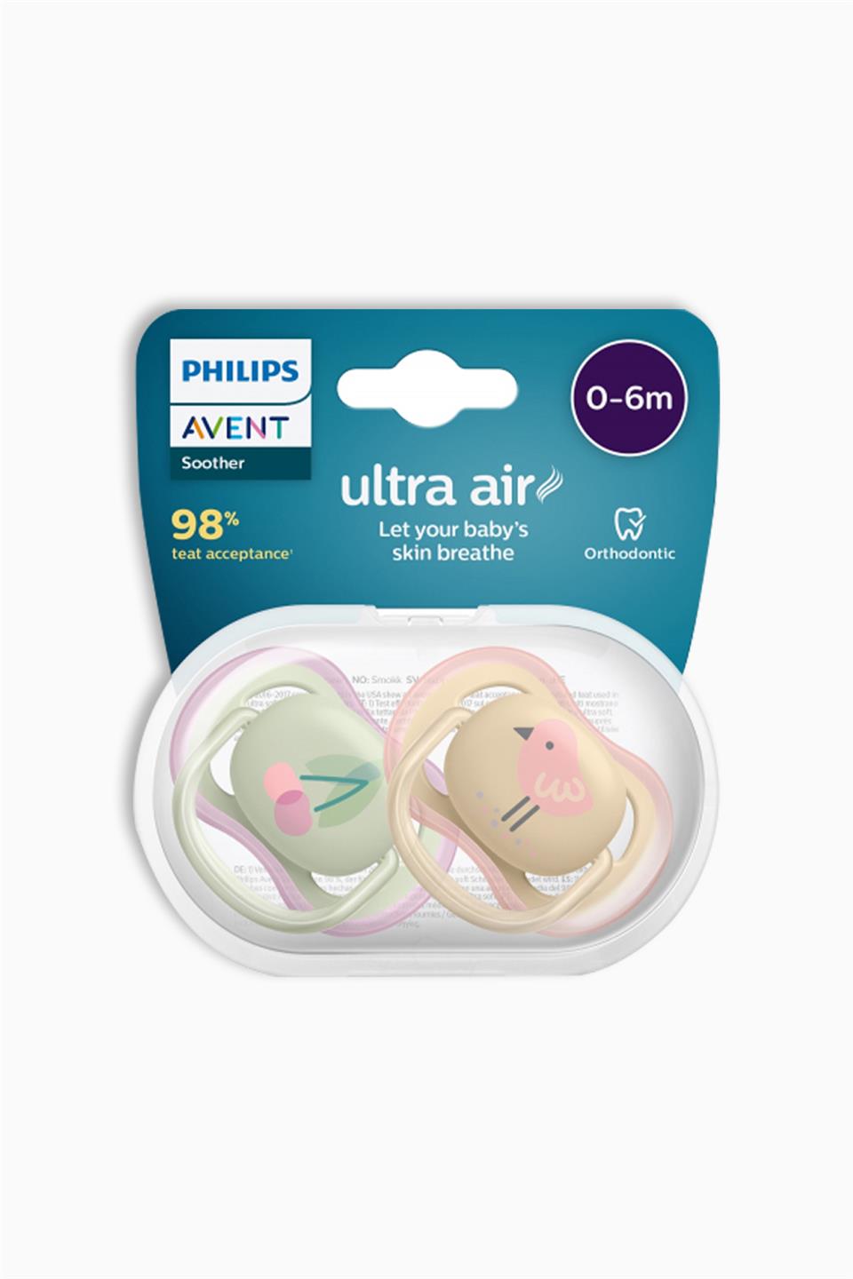 Philips Avent SCF/085/13 Ultra Air Emzik Hayvan Desenli 0-6 Ay Kız | Philips Avent | Philips Avent SCF/085/13 Ultra Air Emzik Hayvan Desenli 0-6 Ay Kız