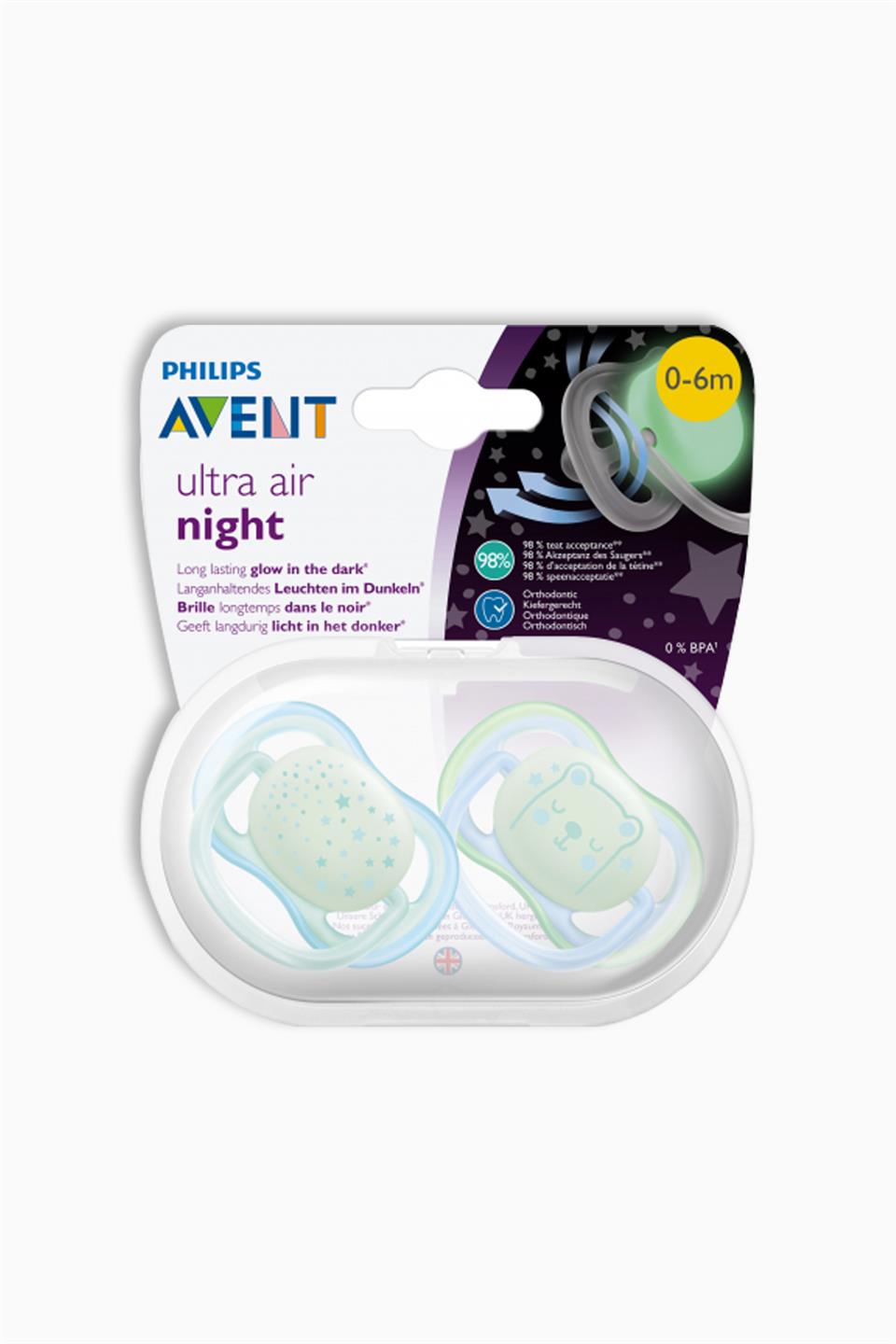 Philips Avent SCF376/11 Ultra Air Karanlıkta Parlar Emzik 0-6 Ay Erkek | Philips Avent | Philips Avent SCF376/11 Ultra Air Karanlıkta Parlar Emzik 0-6 Ay Erkek