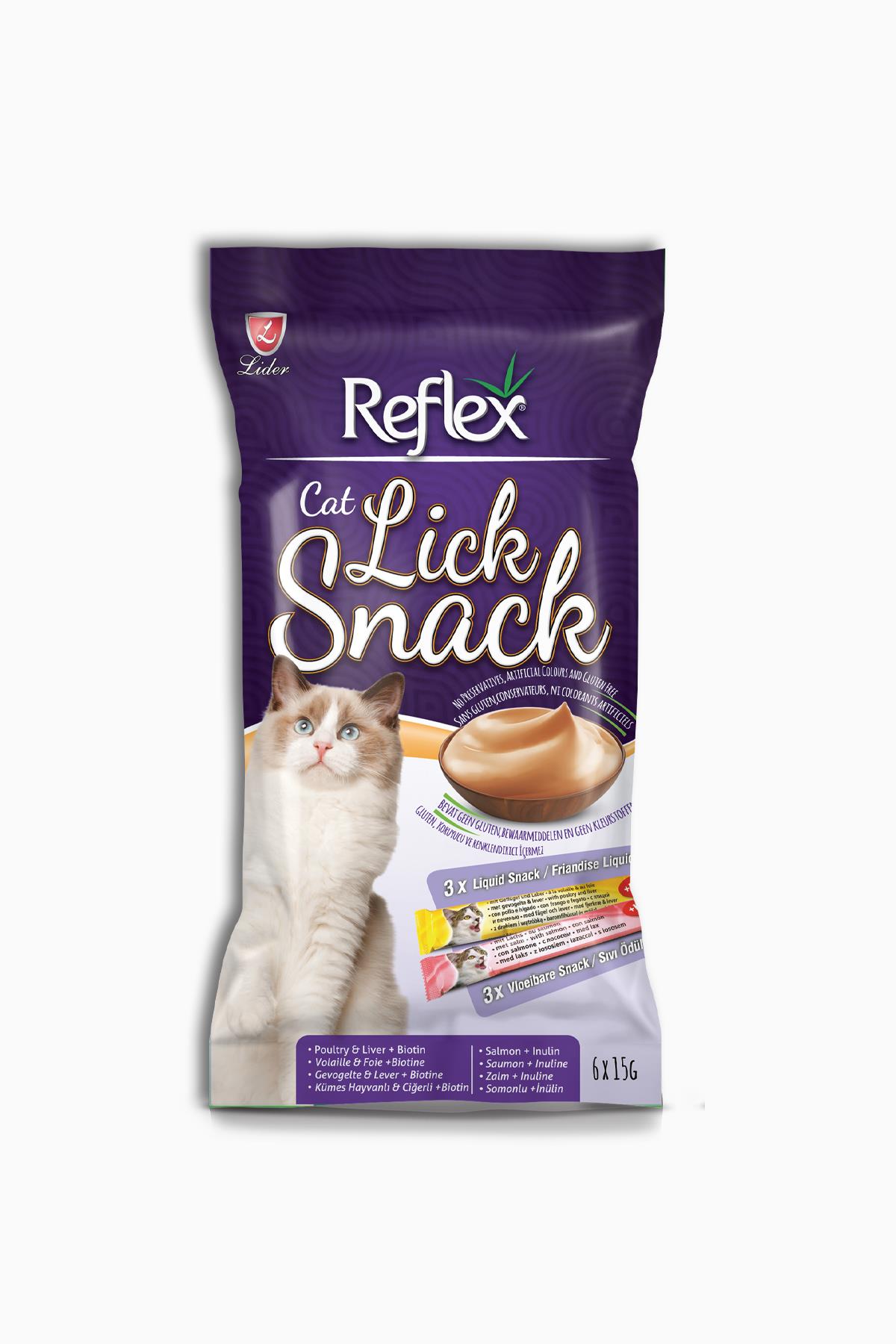 Reflex Atıştırmalık Sıvı Kedi Ödül Maması 6*15 Gr | Reflex | Reflex Atıştırmalık Sıvı Kedi Ödül Maması 6*15 Gr